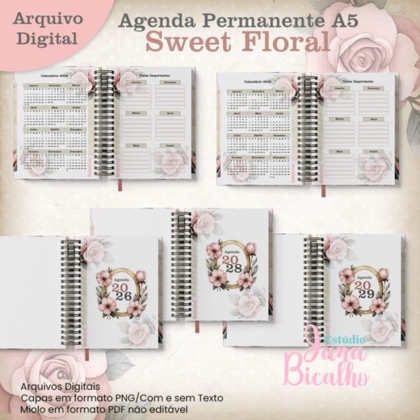 Agenda Permanente A5 Sweet Floral