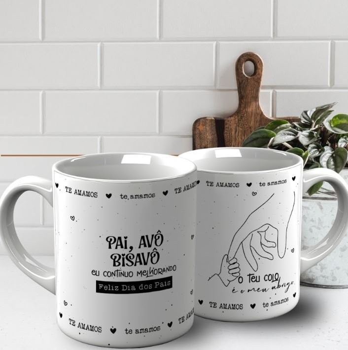 ARTE PARA CANECA DIA DOS PAIS MINIMALISTA