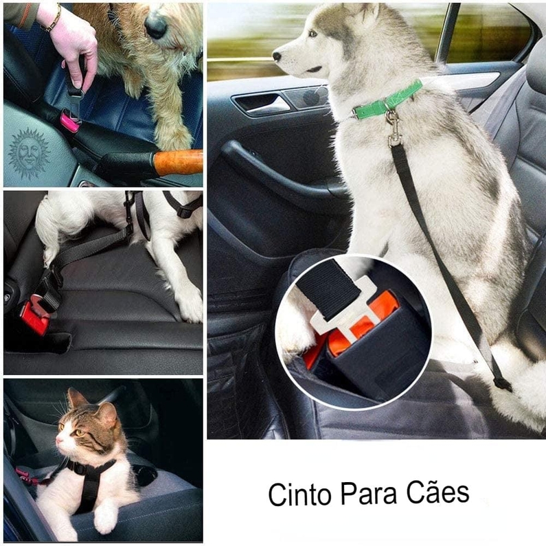 Cinto de Seguran&ccedil;a Pet com Adaptador Ajust&aacute;vel-Miau Auau Pets