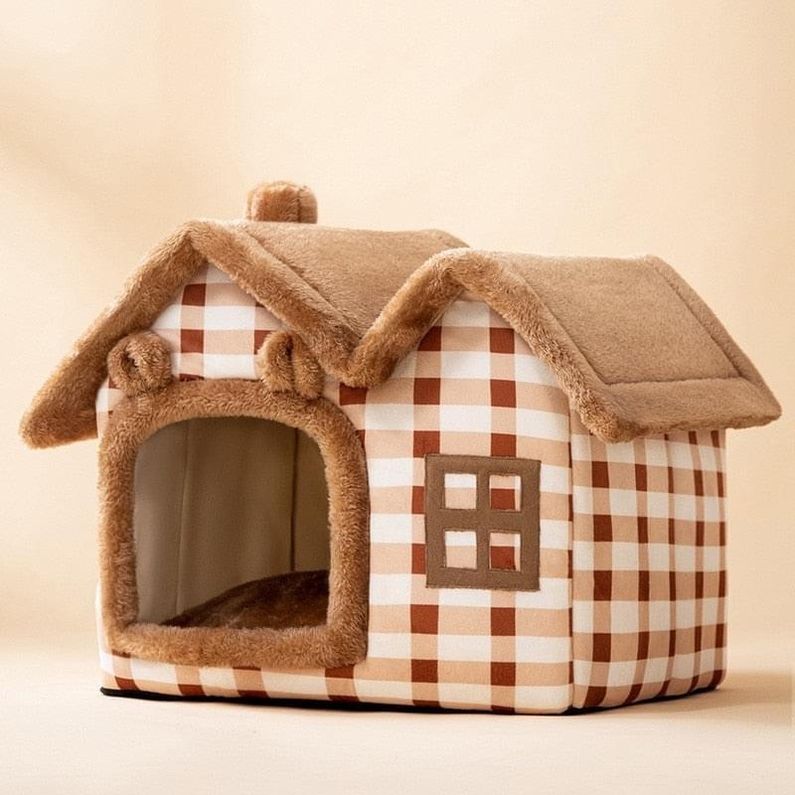 Cama para C&atilde;es e Gatos Casa de Veludo-Miau Auau Pets