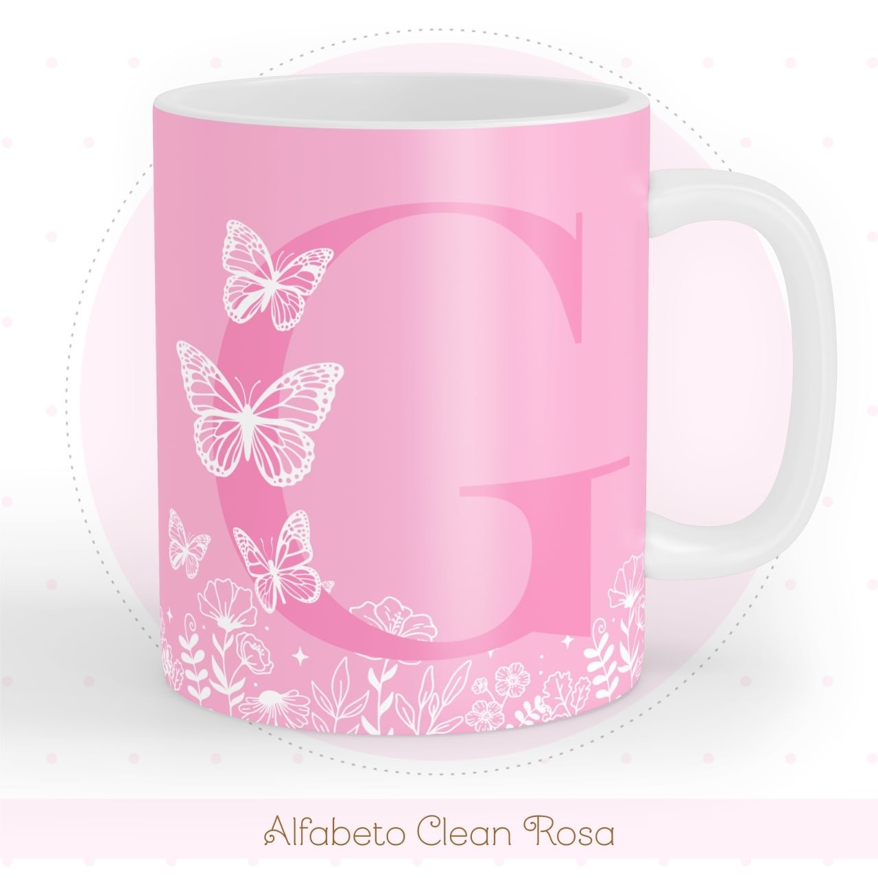 Caderneta e Livro do bebe Alfabeto Clean Borboleta Rosa