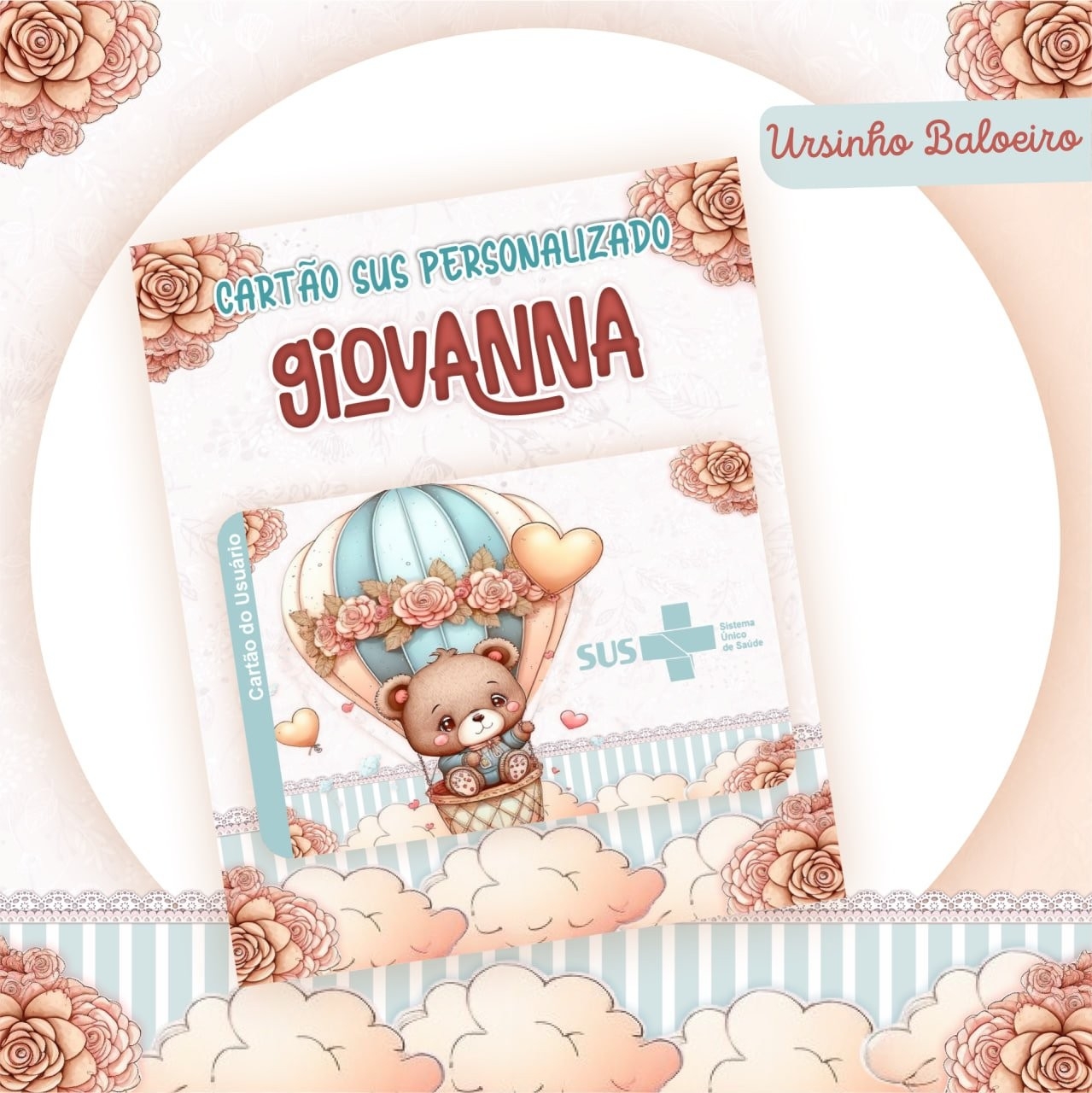 Caderneta e Livro do bebe Ursinha Balão - Baloeira