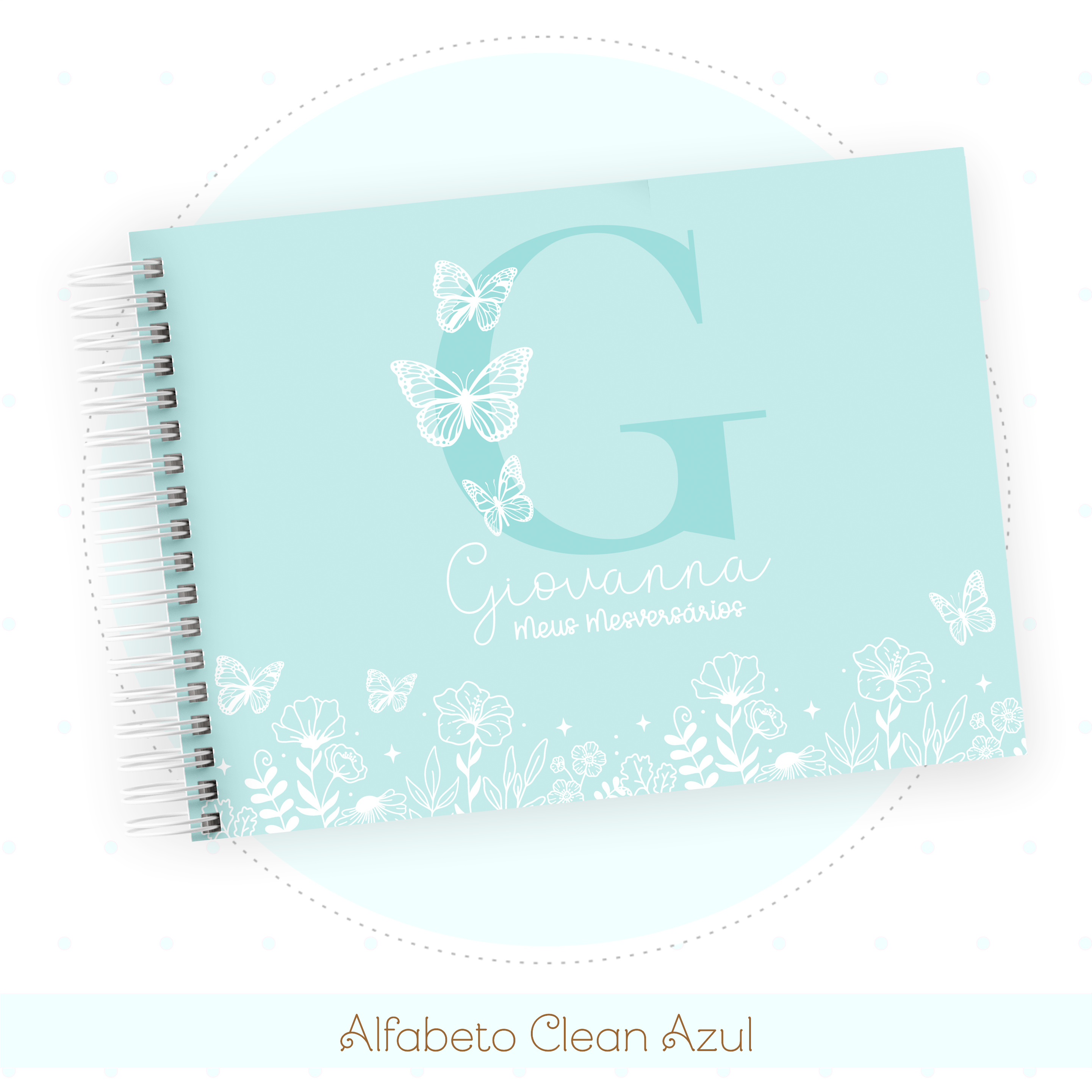 Caderneta e Livro do bebe Alfabeto Clean Borboleta Azul