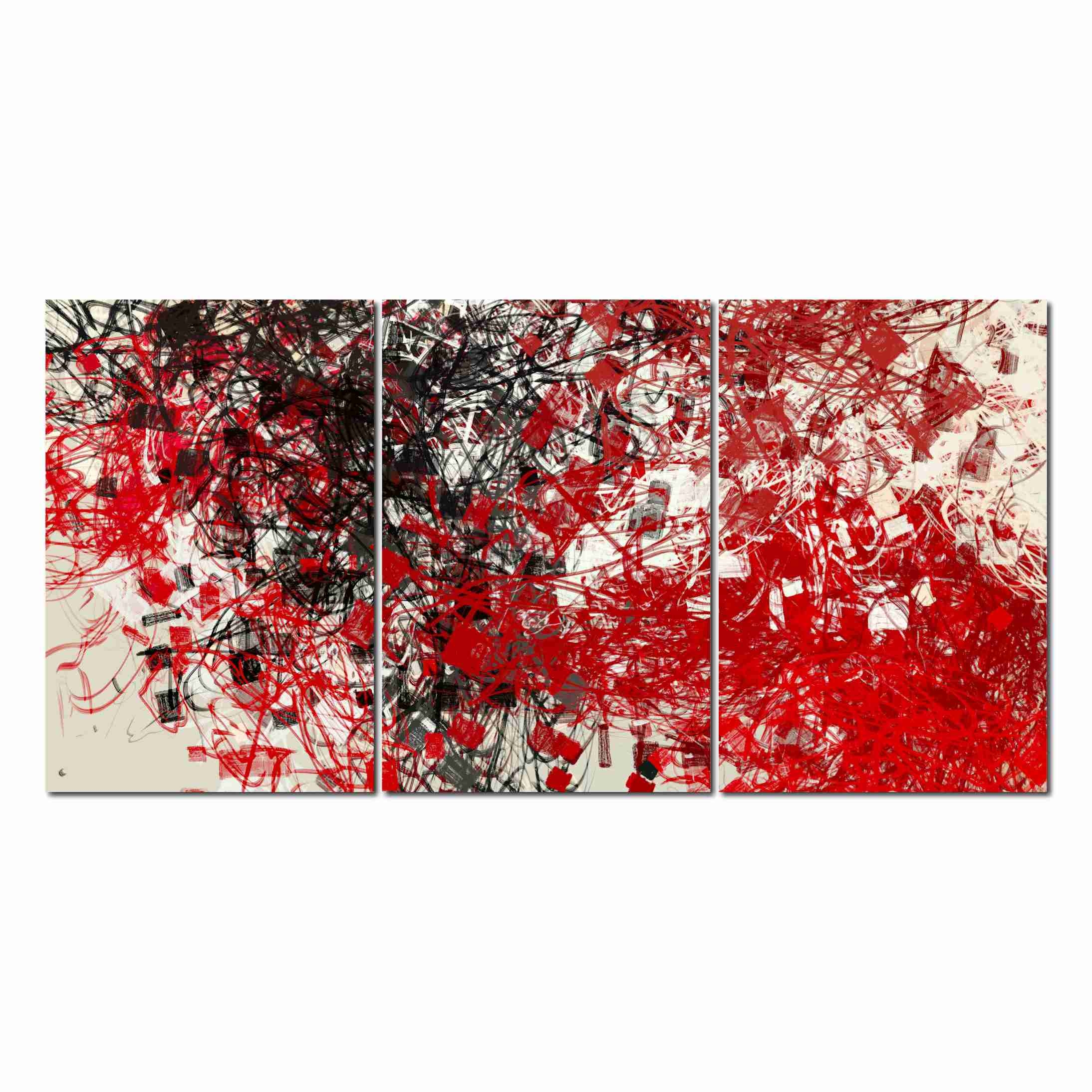 Quadro Decorativo Abstrato Vermelho