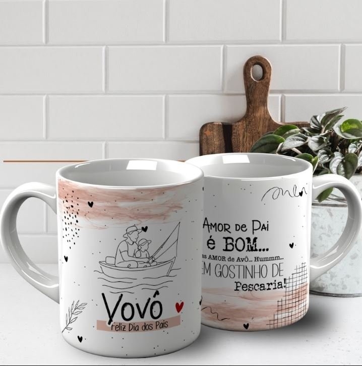 ARTE PARA CANECA DIA DOS PAIS MINIMALISTA