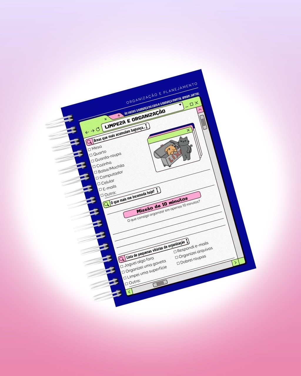 Arquivo Digital Planner de Sobrevivência para Cérebros Caóticos
