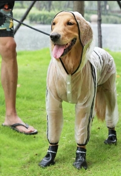 Capa de Chuva para C&atilde;es Refletiva com Capuz-Miau Auau Pets