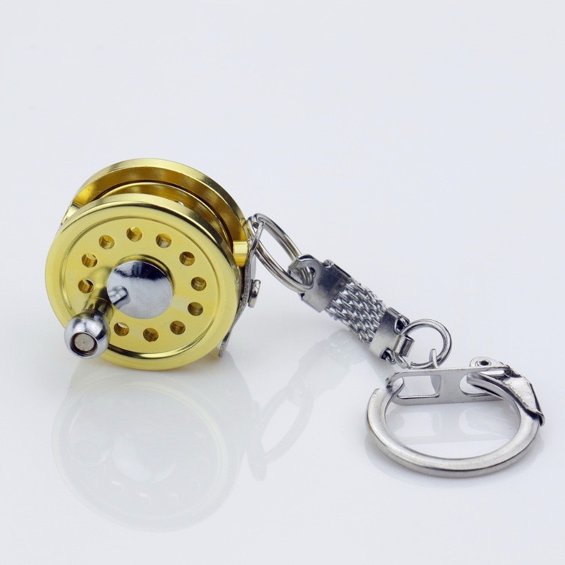 Gold Fish Wheel Gearbox Keychain With Spinning Reel And Key Ring Miniature Fishing  Reels For Fishermen From Dasilva, $4.74