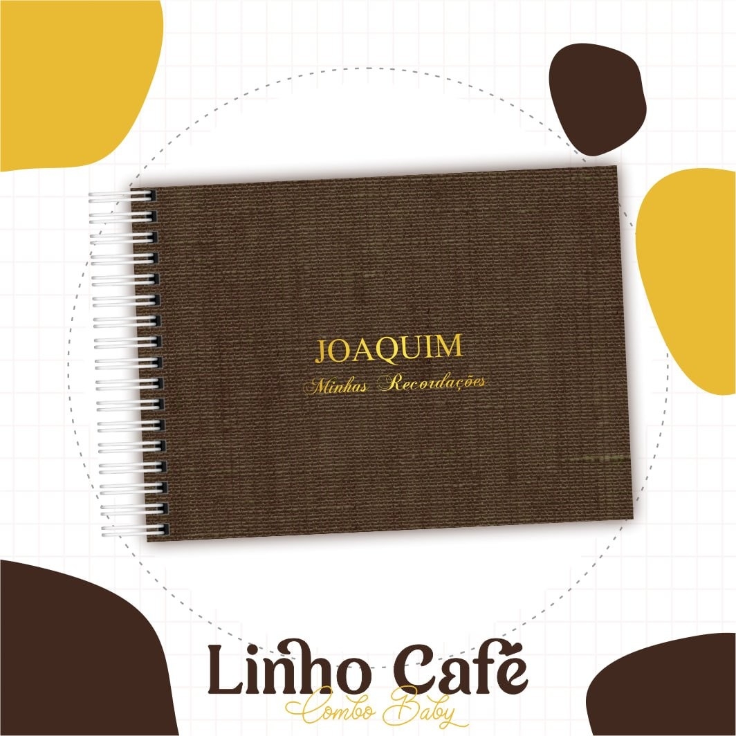 Caderneta e Livro do bebe Linho Café - Arquivo Digital