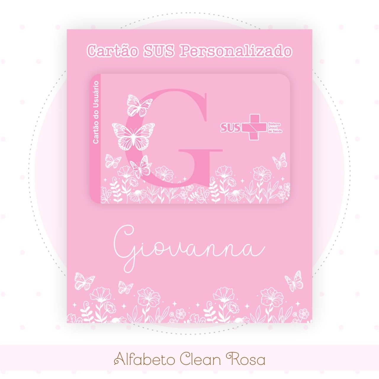 Caderneta e Livro do bebe Alfabeto Clean Borboleta Rosa
