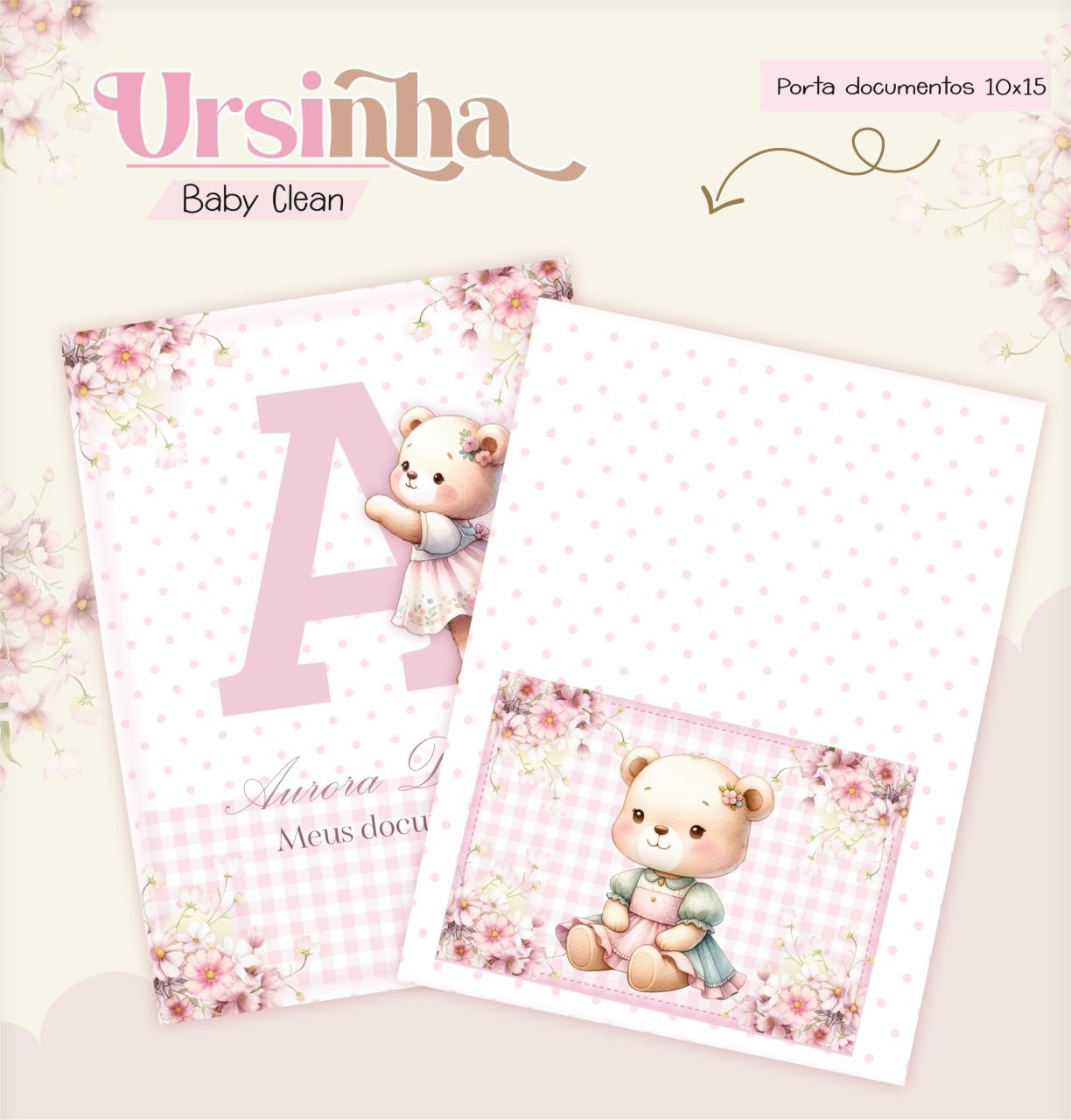 Caderneta e Livro do bebe Ursinha Baby Clean - Arquivo Digital