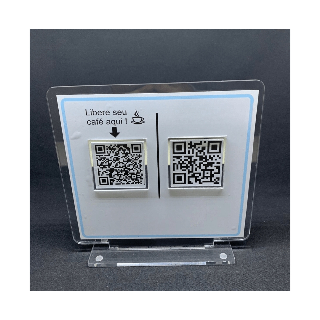 Porta Qr Code Adesivado em Acrílico