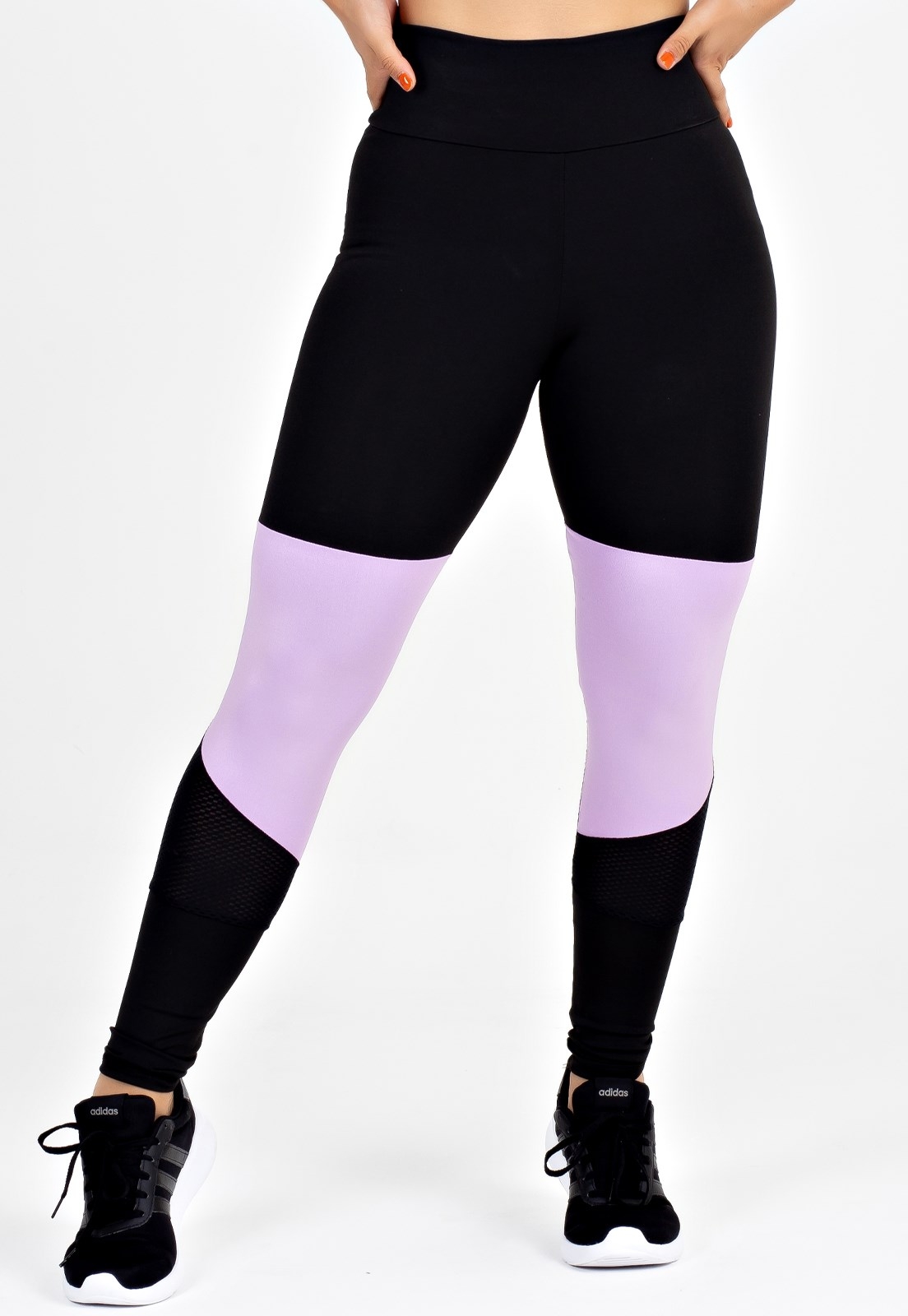 Calça Legging Metamorfose  Preto com Lilás