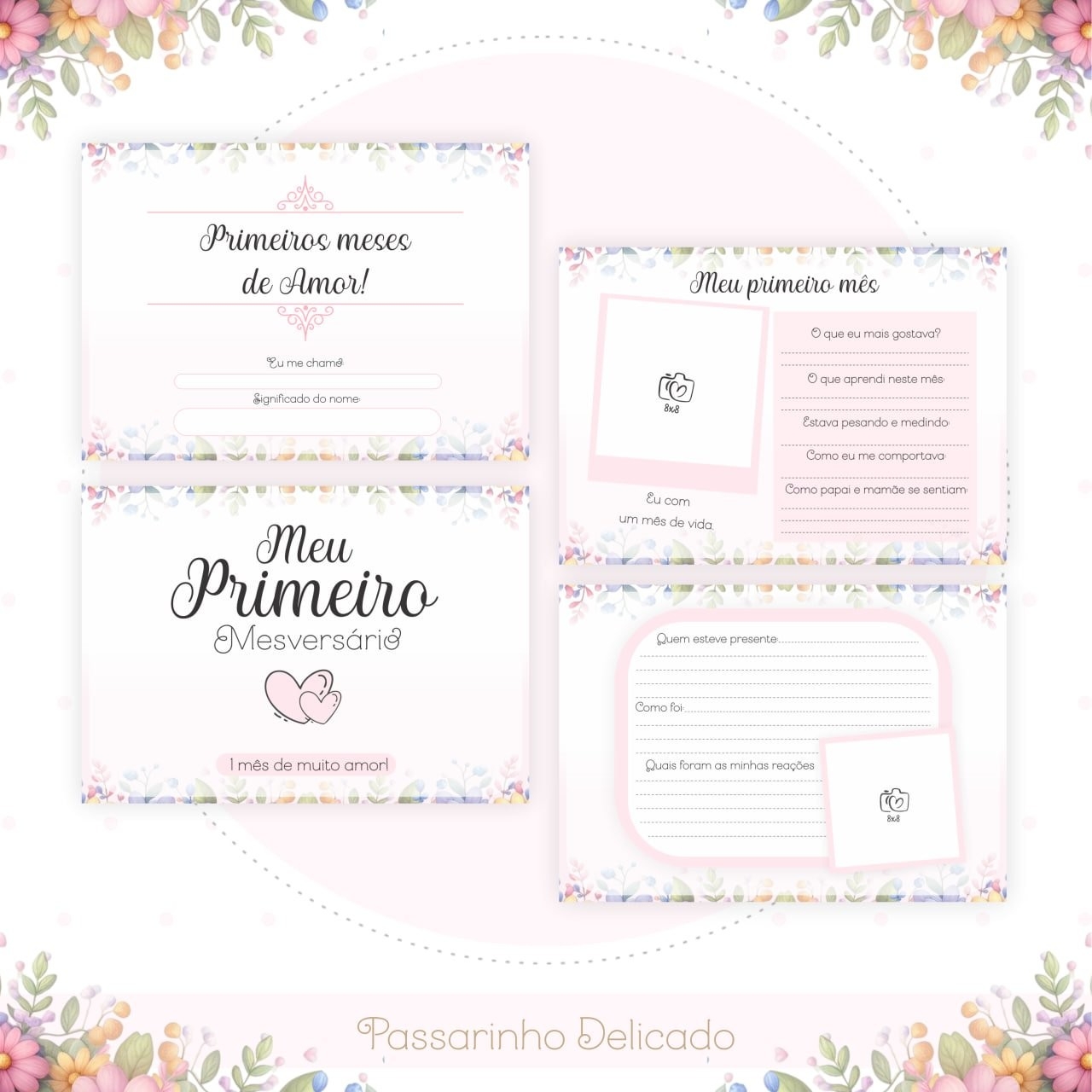 Caderneta e Livro do bebe Passarinho Delicado