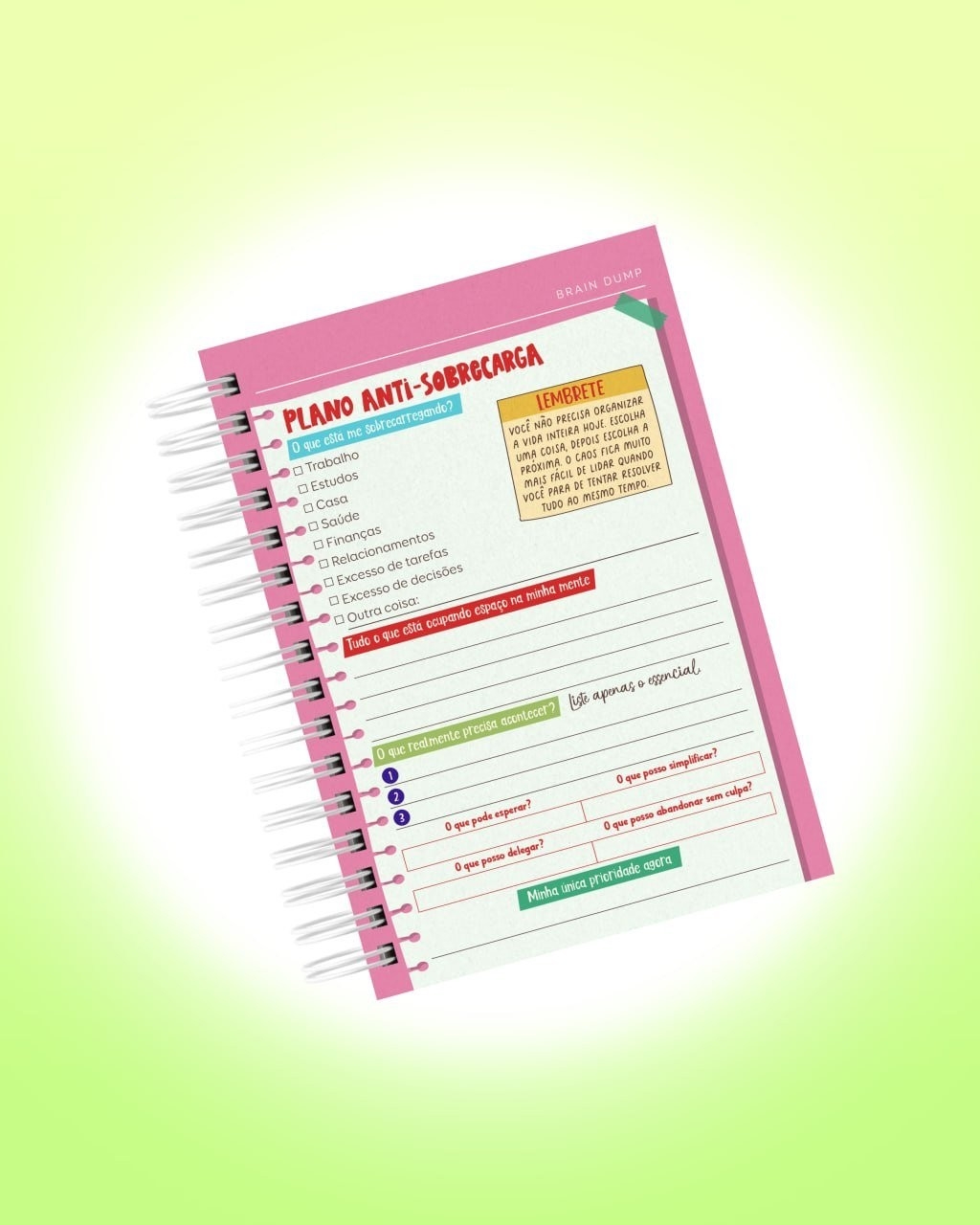 Arquivo Digital Planner de Sobrevivência para Cérebros Caóticos