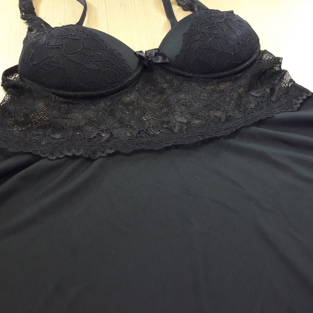 Camisola com Bojo e Renda - C7930