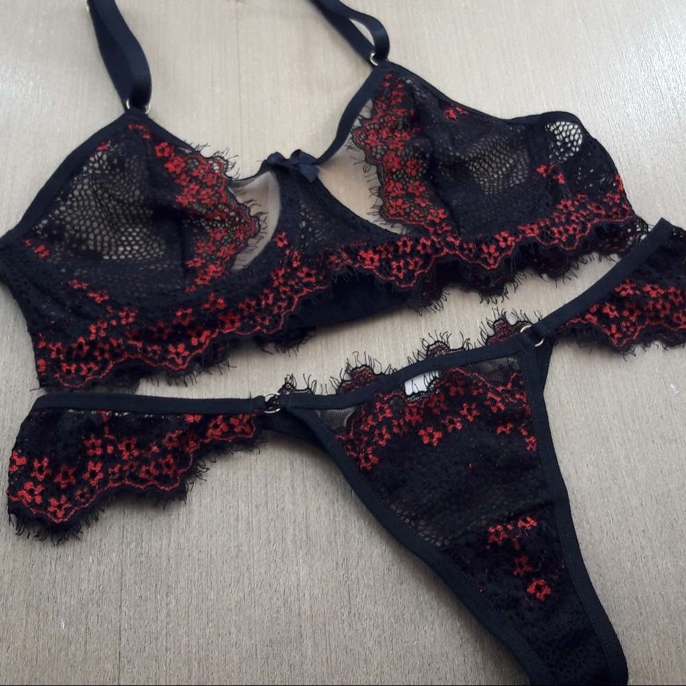 Conjunto Sem Bojo com Arco Renda Bicolor - C8929