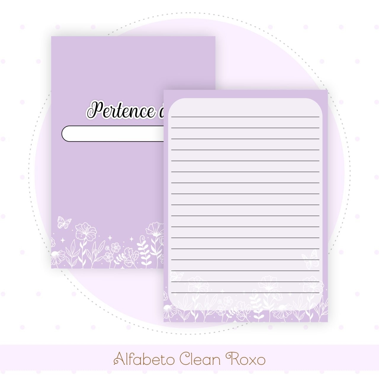 Caderneta e Livro do bebe Alfabeto Clean Borboleta Roxo