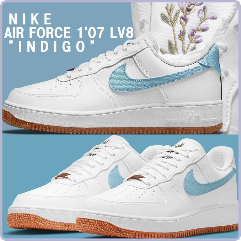 Nike Air Force 1 Low '07 LV8 Indigo White CZ0338-100 Men's Size 10  Women's 11.5
