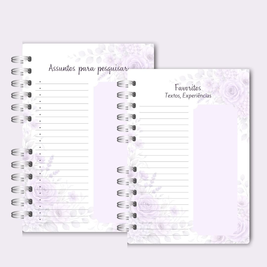 Caderno para o Congresso 2026 – Floral Azul COM Tema