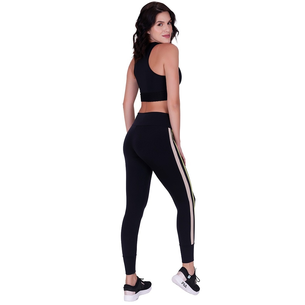 Calça Legging Recorte Tiras Laterais - C8568