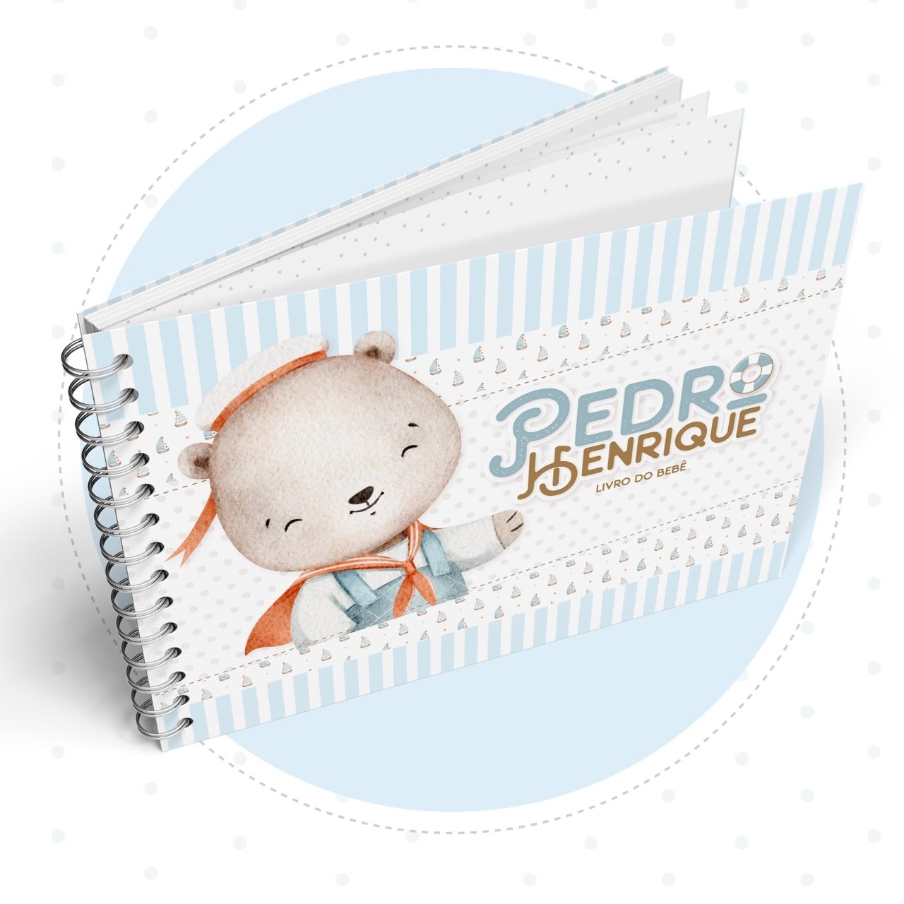 Caderneta com Livros do bebe Ursinho Marinheiro - Arquivo Digital