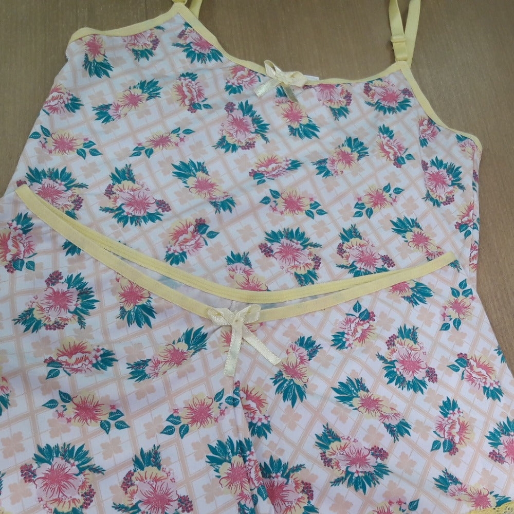 Baby Doll Em Microfibra Estampada e Renda  - C5487