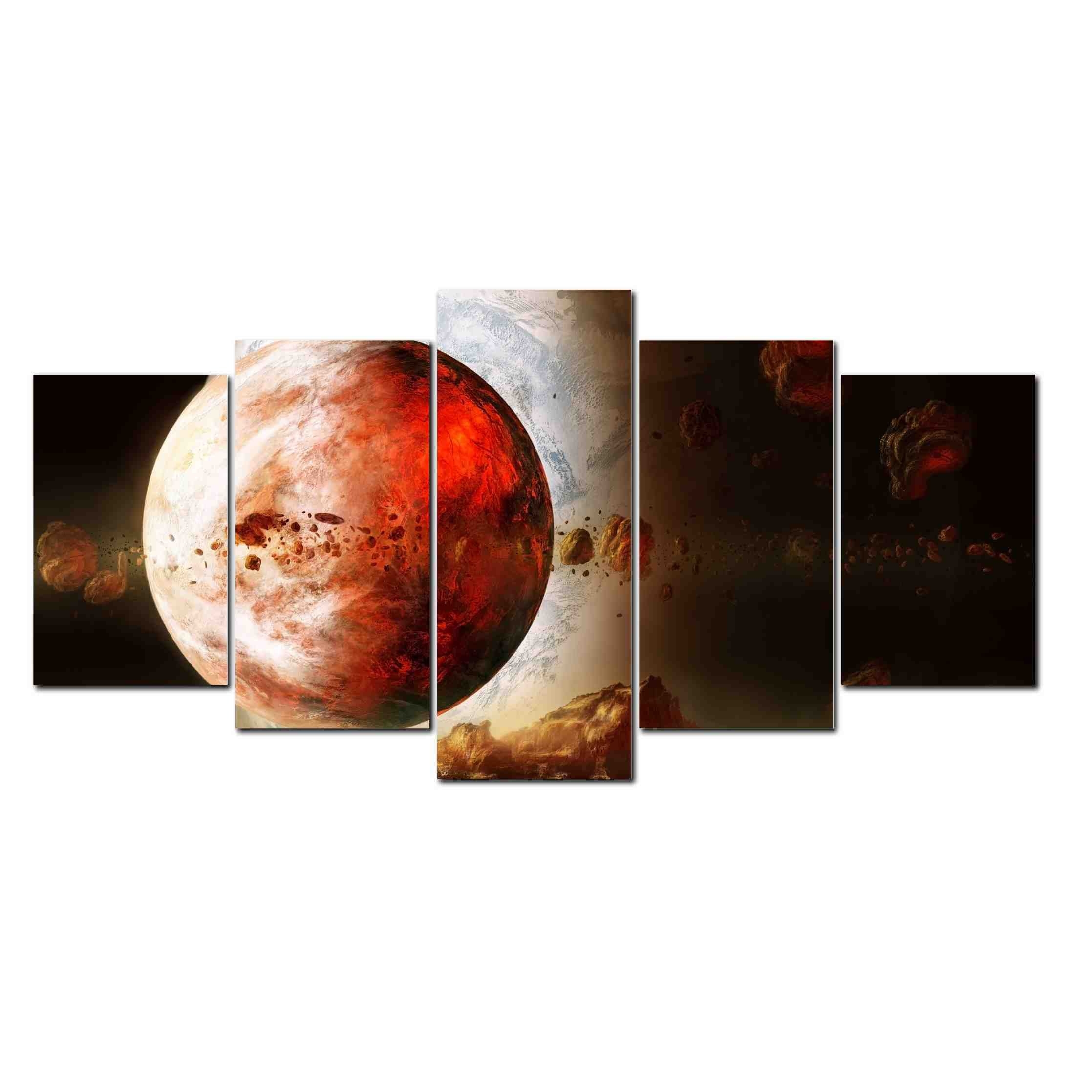 Quadro Decorativo Planeta Vermelho Asteroides