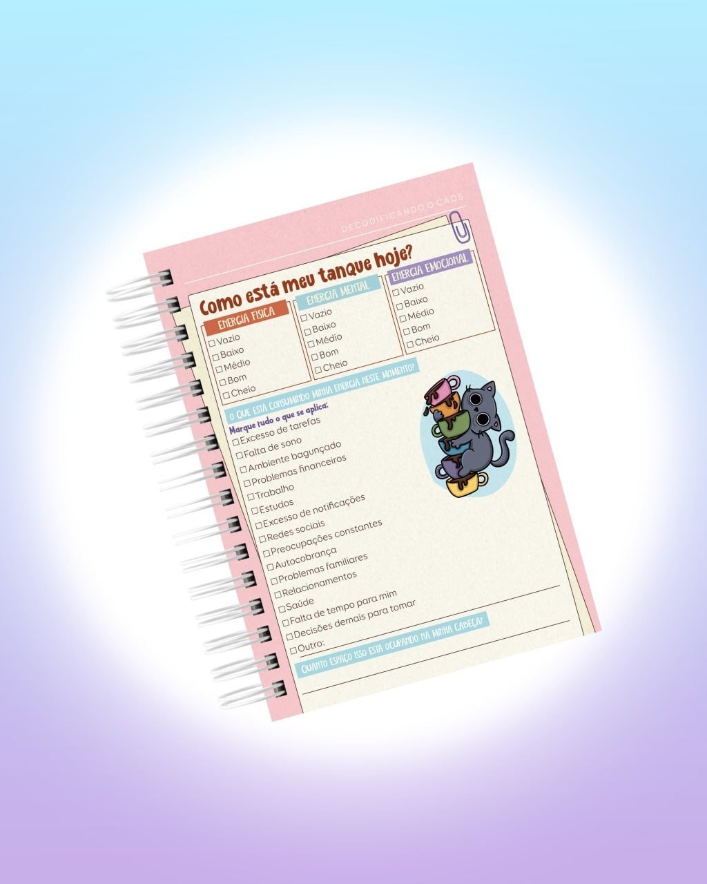 Arquivo Digital Planner de Sobrevivência para Cérebros Caóticos