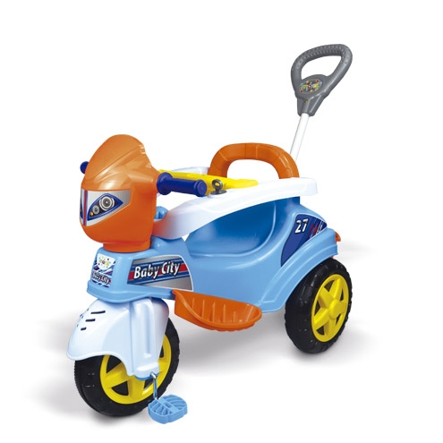Carrinho Infantil Passeio com Pedal Triciclo 2 em 1 Baby City Colorido - Maral