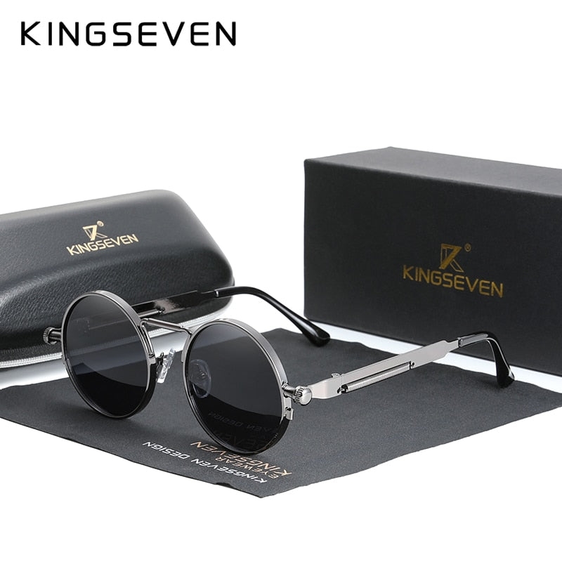 Óculos de Sol Polarizado Vintage Redondo UV400 Kingseven 99 SHOP