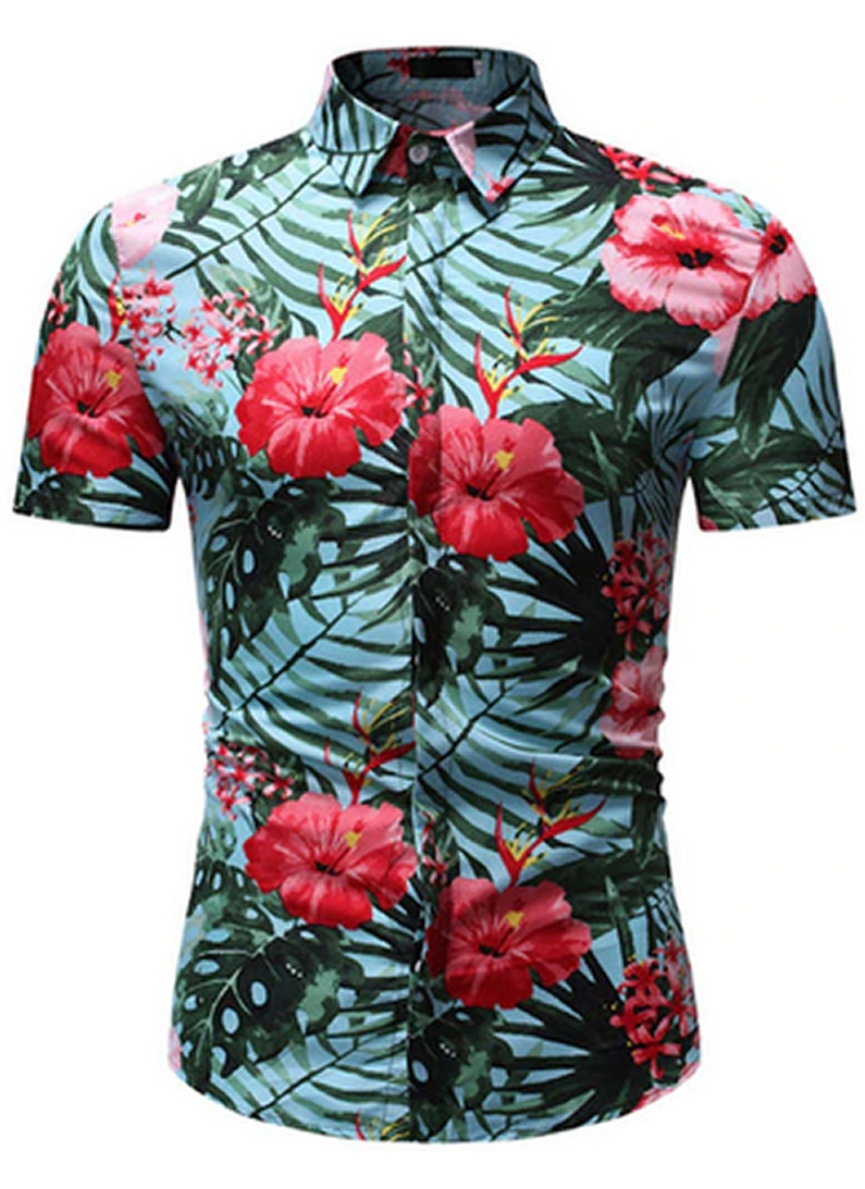 Camisa Florida Havaianas Primavera Verão Verde C020