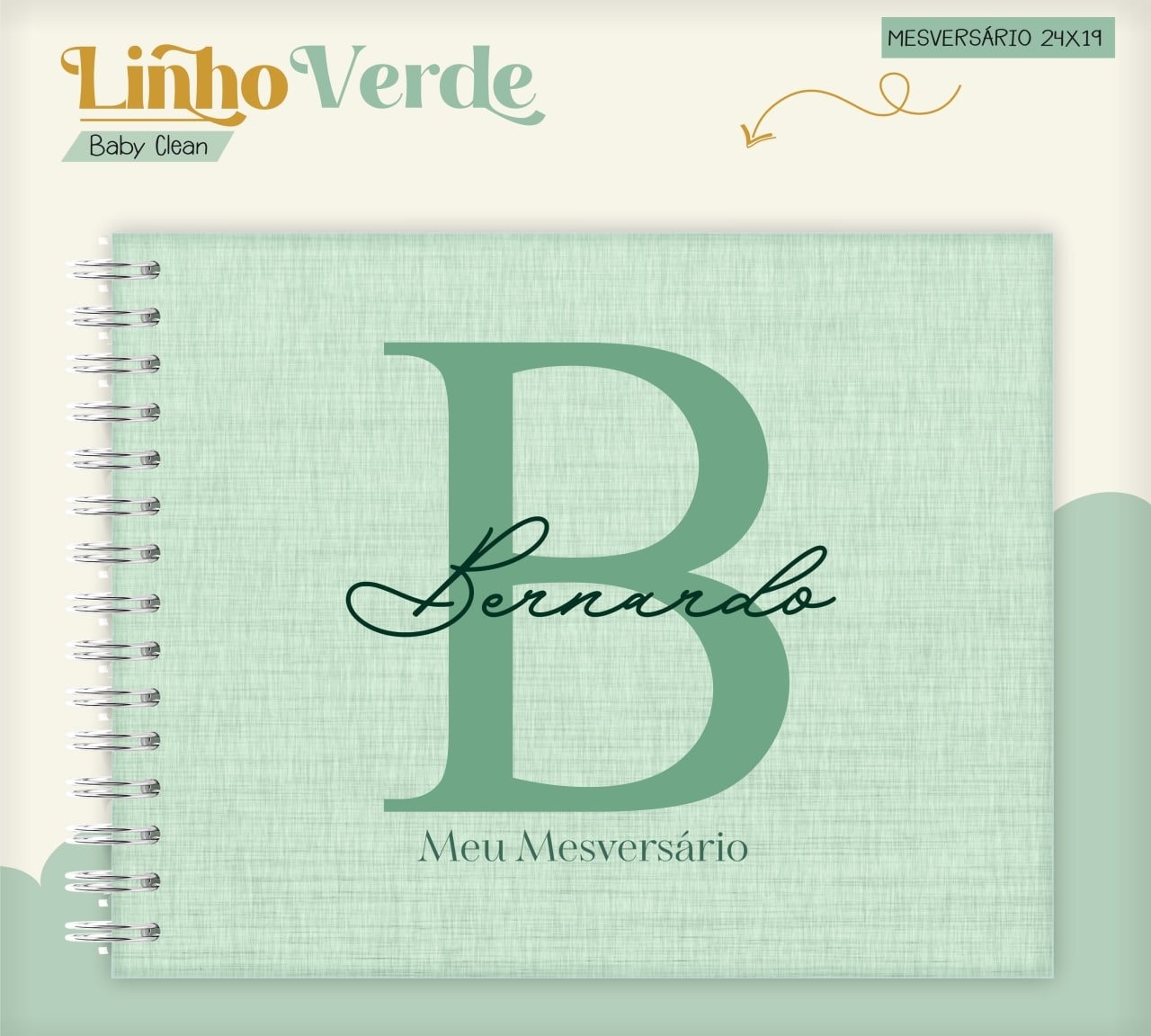 Caderneta e Livro do bebe Linho Verde - Arquivo Digital