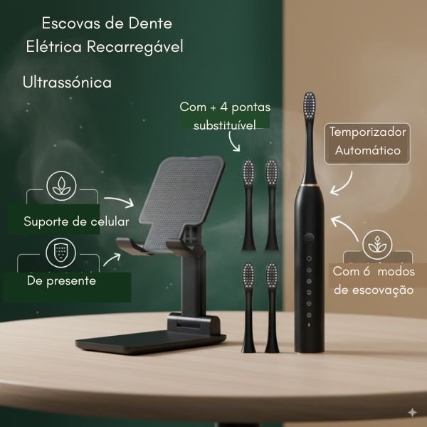 Modos de escovação e timer inteligente