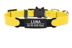 Coleira para C&atilde;es e Gatos Pequenos Personalizada com Sino-Miau Auau Pets