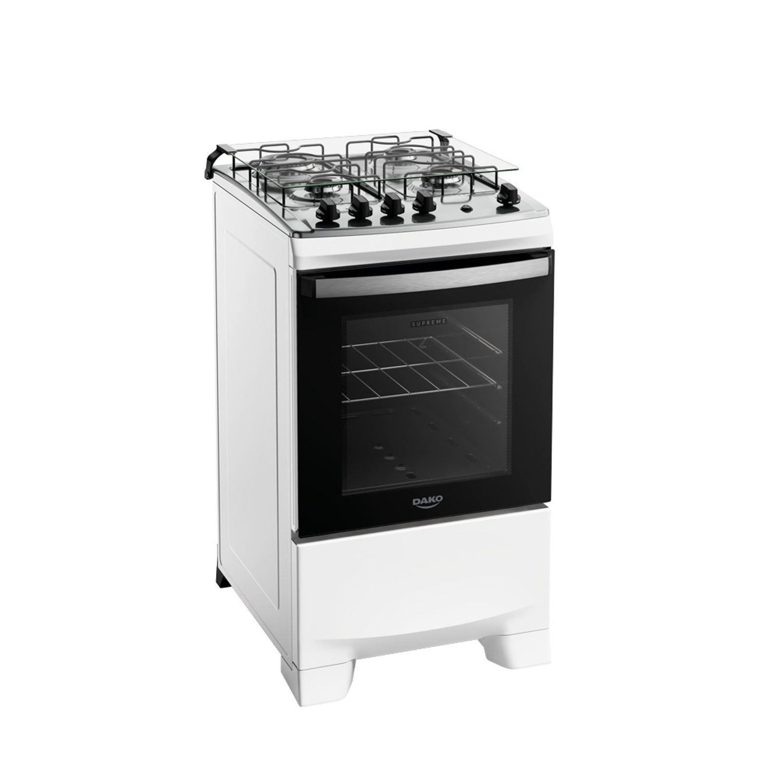 Fogão 4 Bocas Branco com Mesa Inox Dako Supreme Bivolt