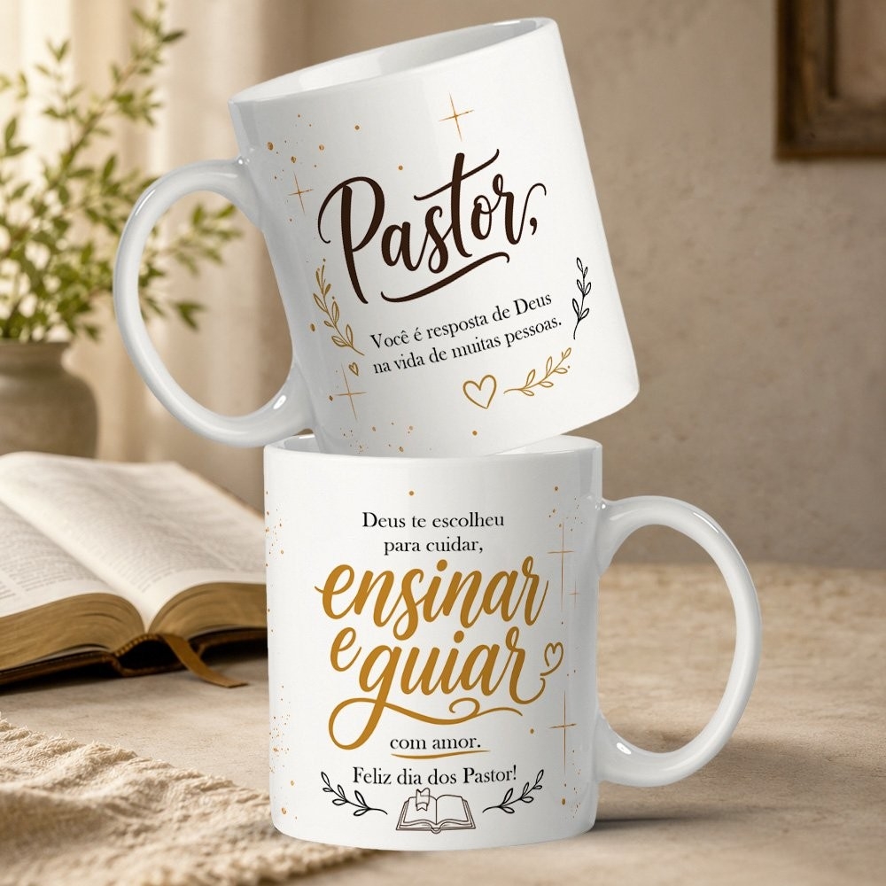 Dia do Pastor Artes para Canecas