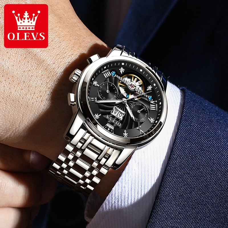Relógio OLEVS Luxury Automático em Aço Inoxidável 99 SHOP