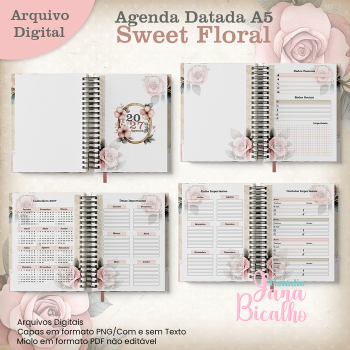 Agenda Datada 2027 A5 Sweet Floral