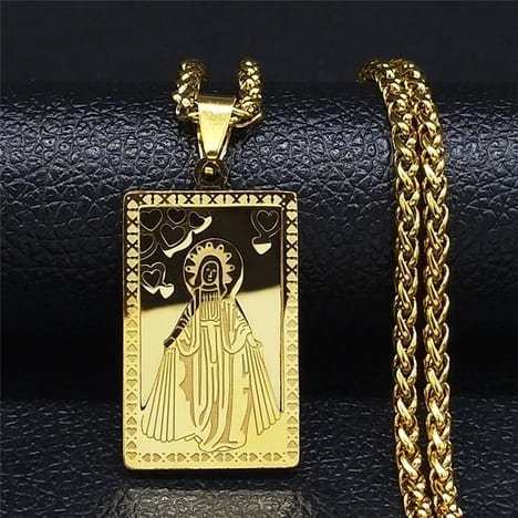 Nossa senhora de Guadalupe Jesus medalhas de aço inoxidável