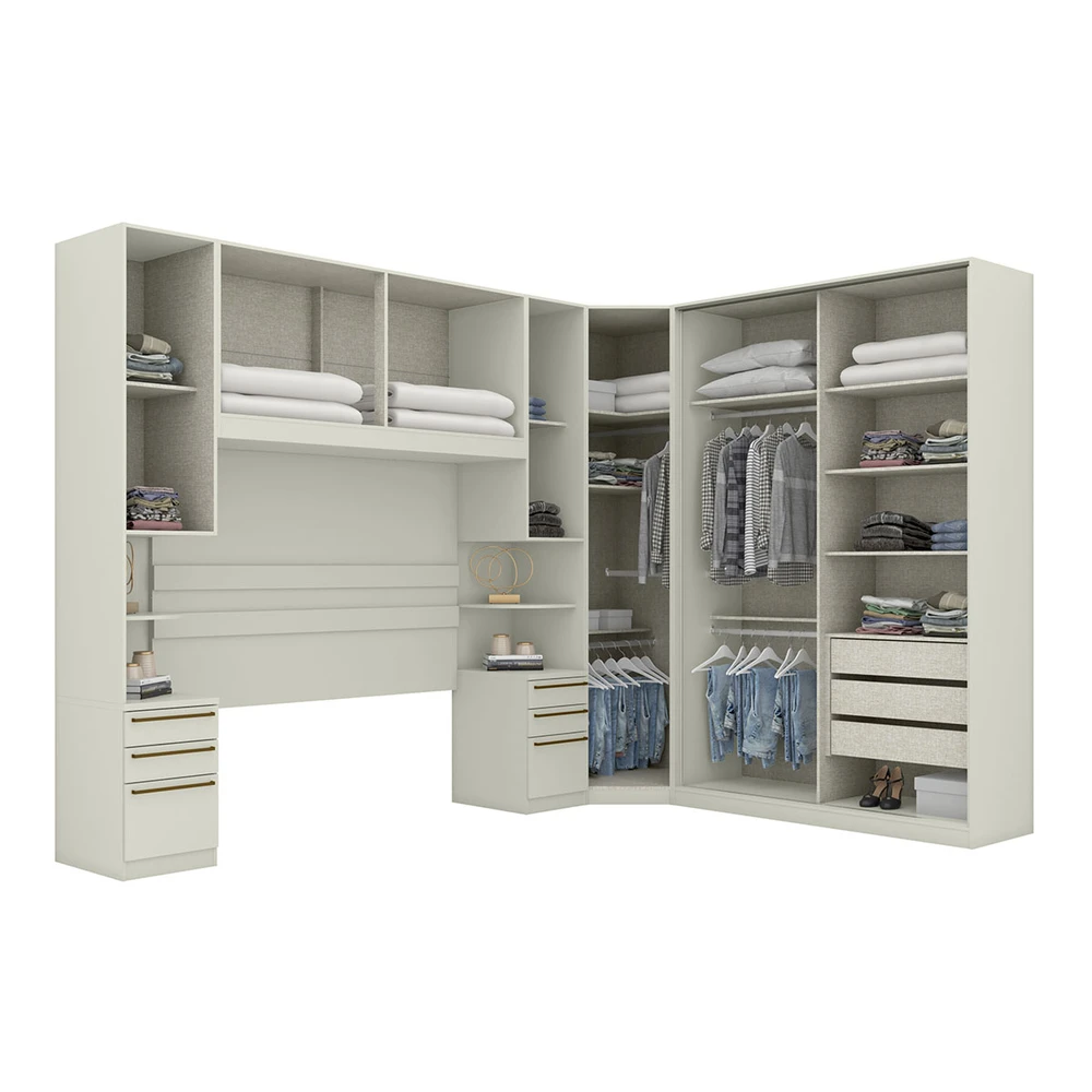 Guarda Roupa Casal Modulado Seletto 9 Portas 9 Gavetas 11 Prateleiras Areia - Henn