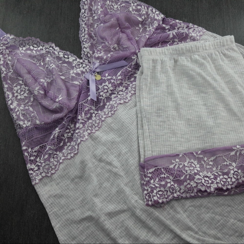 Baby Doll Canelado Renda Bicolor - C9141