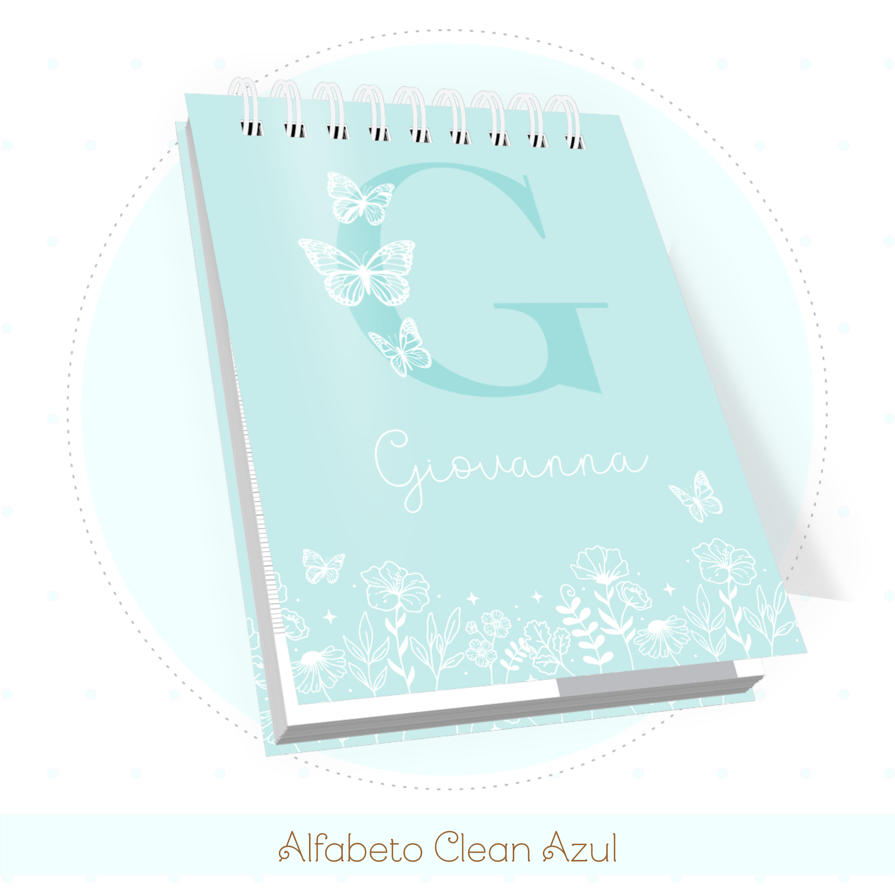 Caderneta e Livro do bebe Alfabeto Clean Borboleta Azul