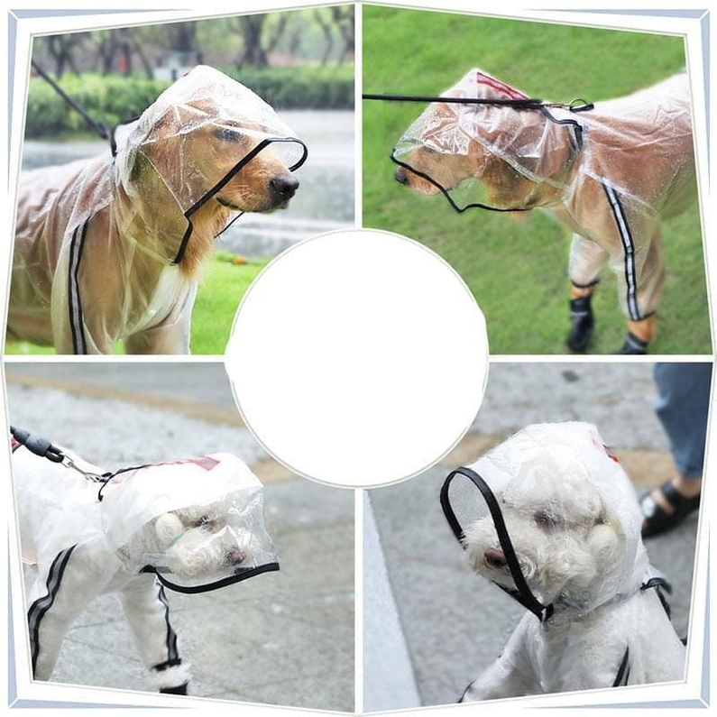 Capa de Chuva para C&atilde;es Refletiva com Capuz-Miau Auau Pets