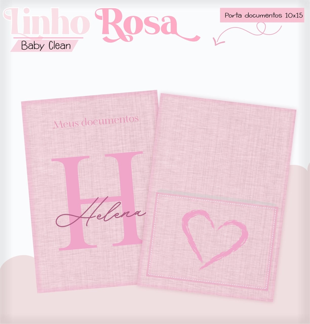 Caderneta e Livro do bebe Linho Rosa - Arquivo Digital