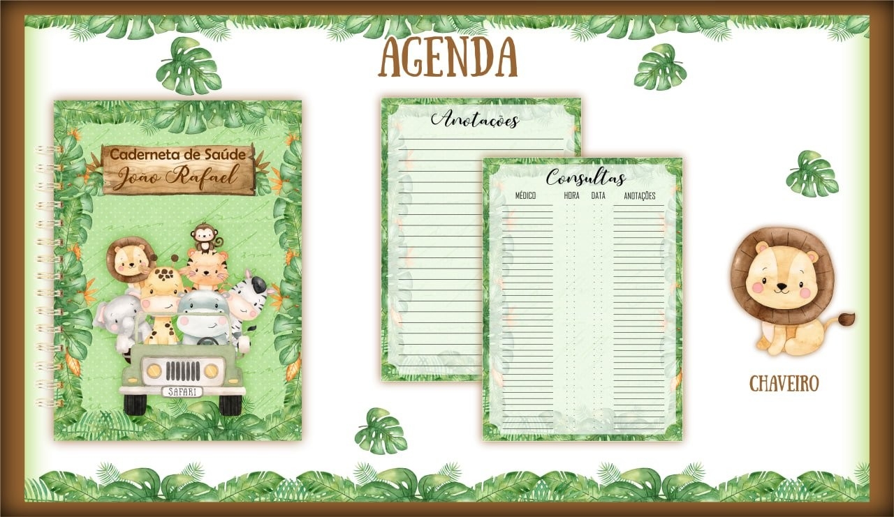 Capas Cadernetas Safari - SOMENTE CAPAS