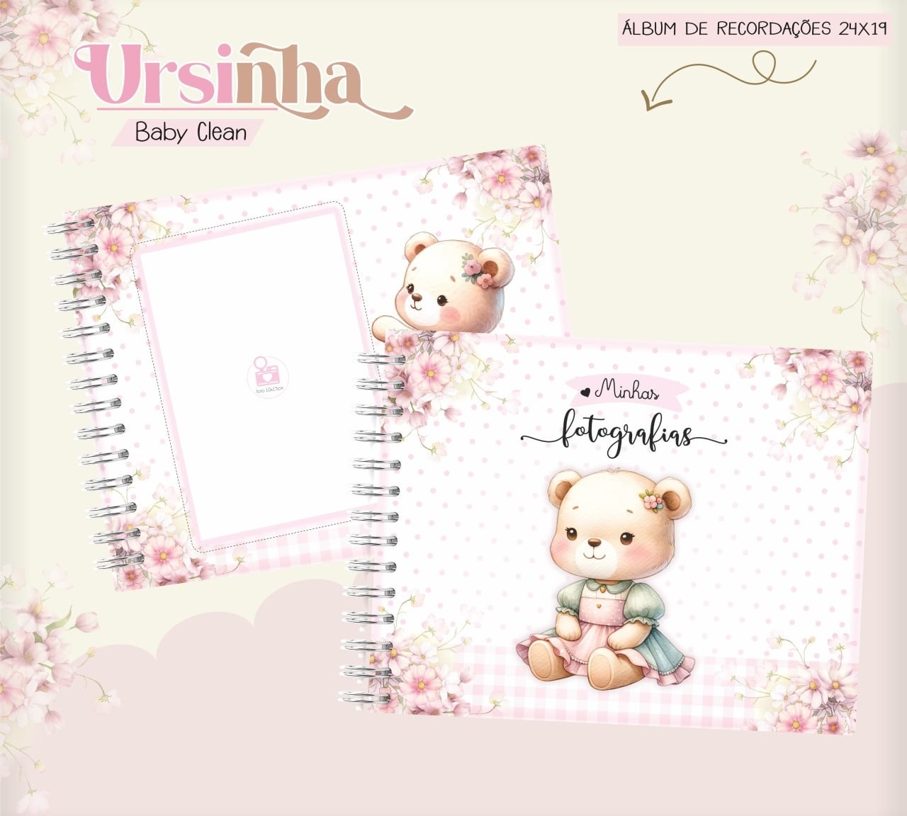 Caderneta e Livro do bebe Ursinha Baby Clean - Arquivo Digital