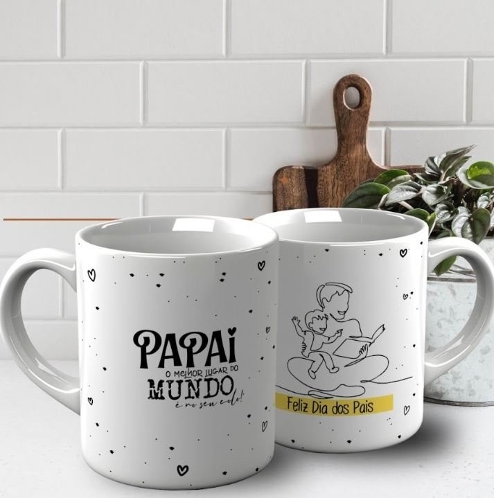 ARTE PARA CANECA DIA DOS PAIS MINIMALISTA