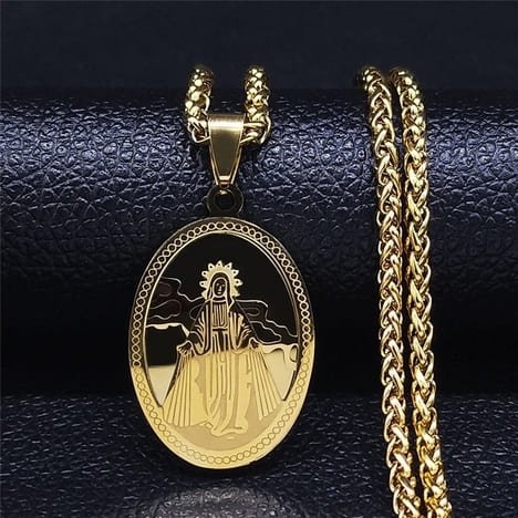 Nossa senhora de Guadalupe Jesus medalhas de aço inoxidável
