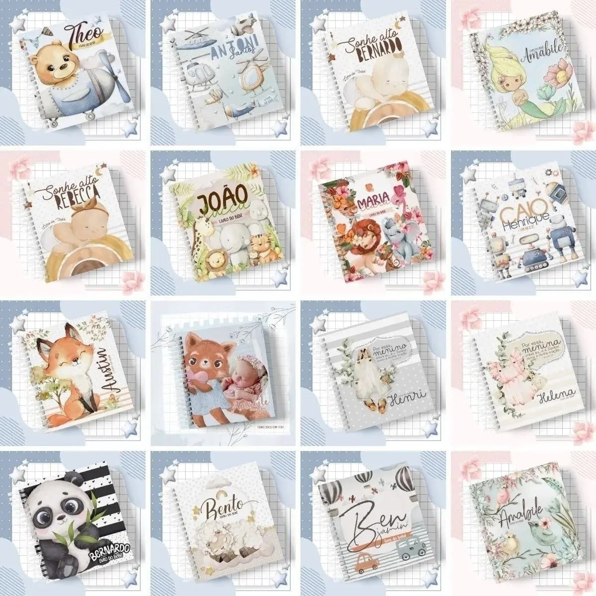 Arquivo Pack +50 Temas Maternidade Caderneta Livro Bebe Álbum
